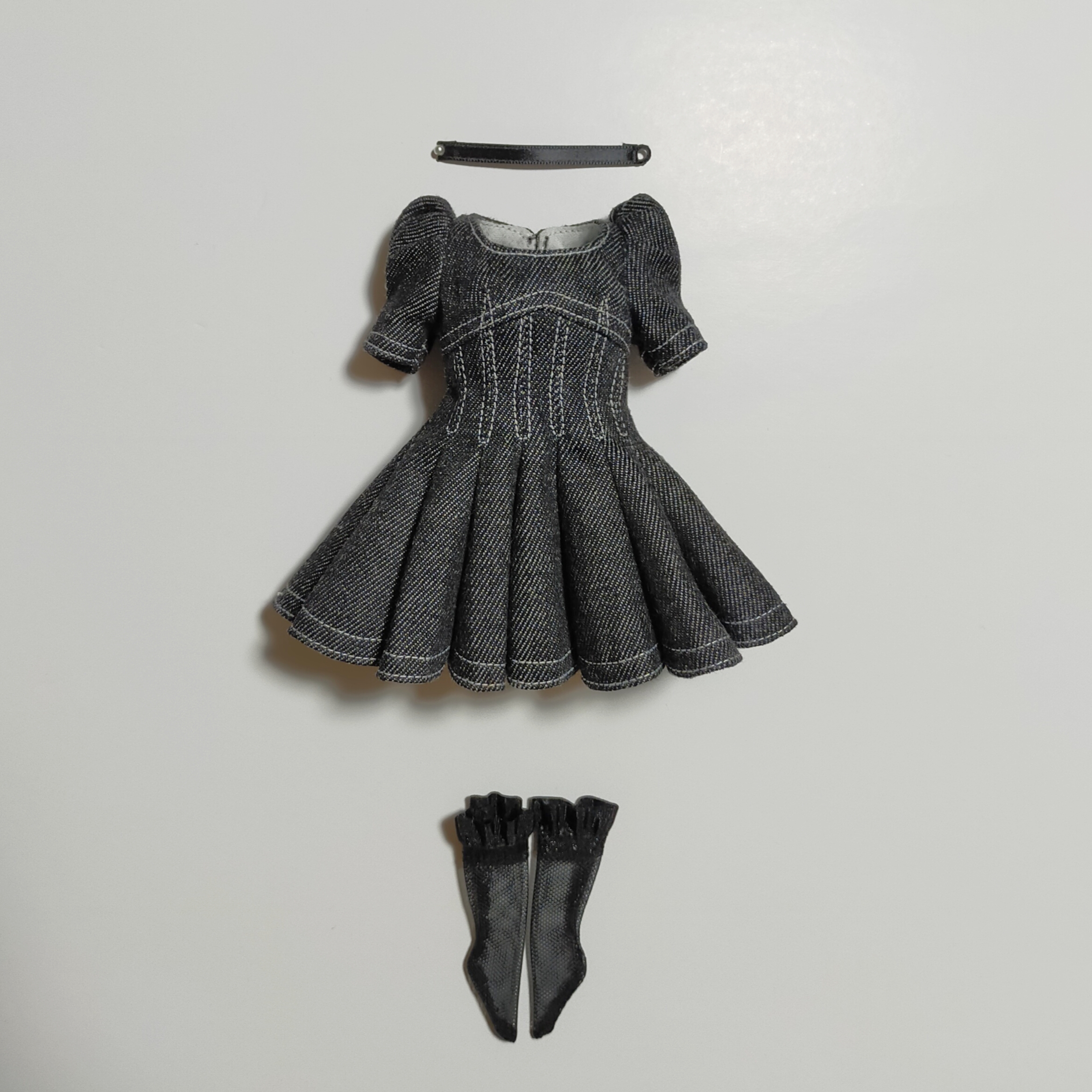 【Denim flare dress set】