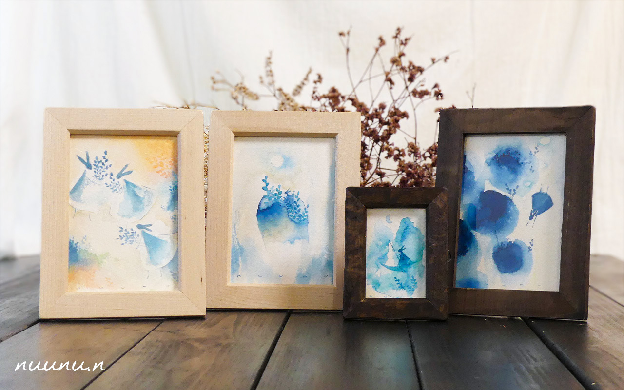 nuunu Shop（オンラインショップにアクリル画（原画）1点と水彩画（原画）4点を追加しました。