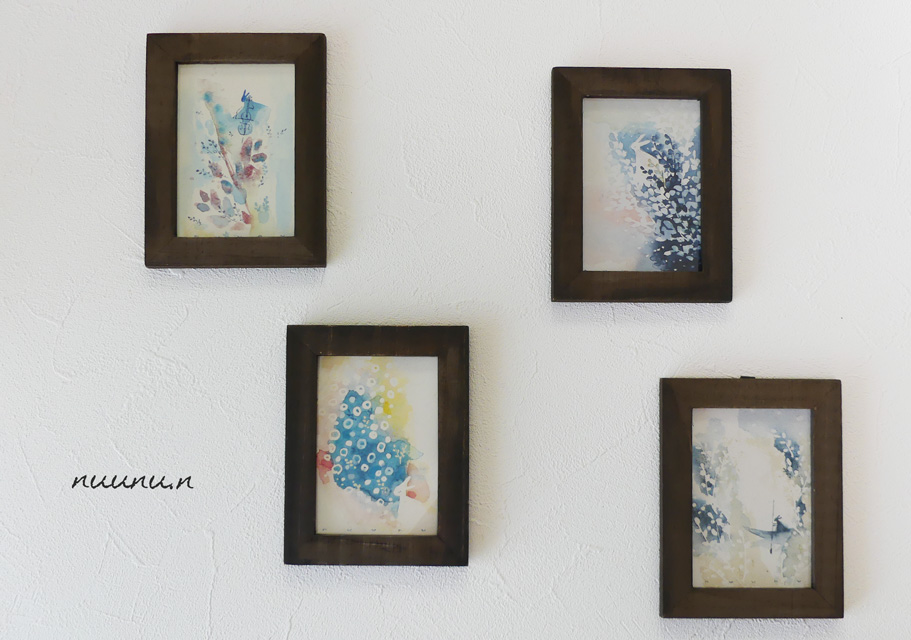 水彩画　原画4点をヌーヌショップにアップしました。