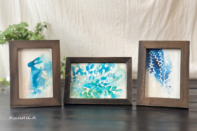 水彩画　原画3点をヌーヌショップにアップしました。