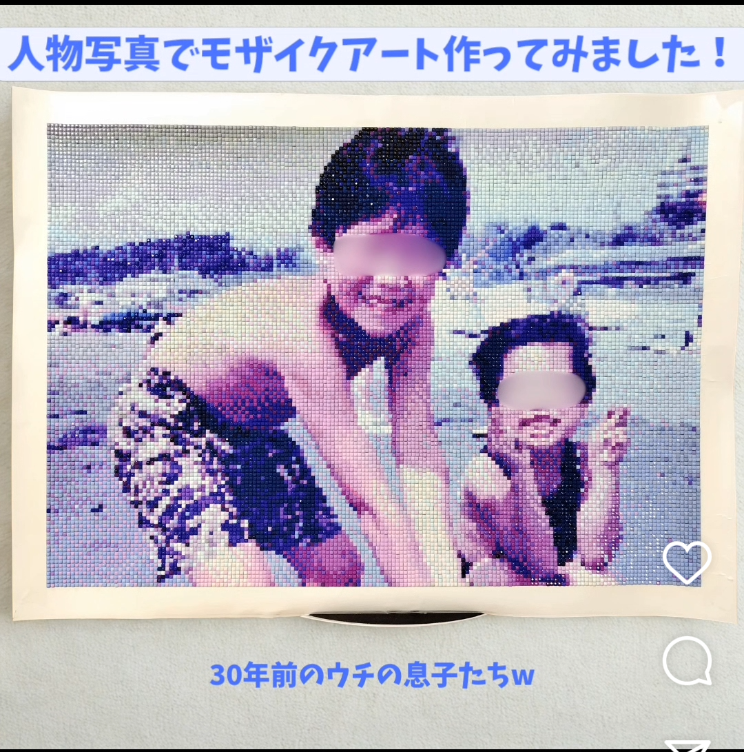 人物画でモザイクアート