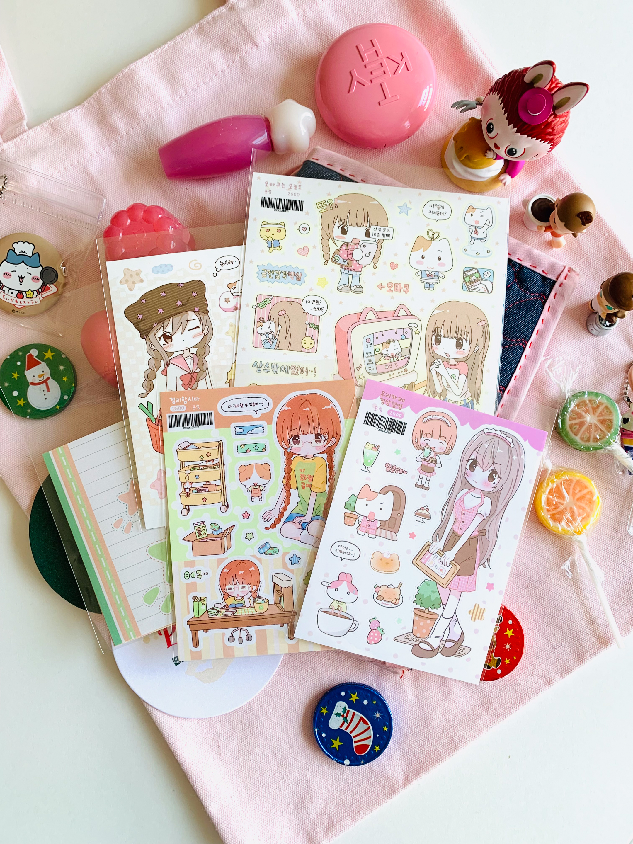HARUDORAN、チョコの香り、街に寒い風も、こんな日にはカフェで可愛い韓国少女シールで手帳デコ
