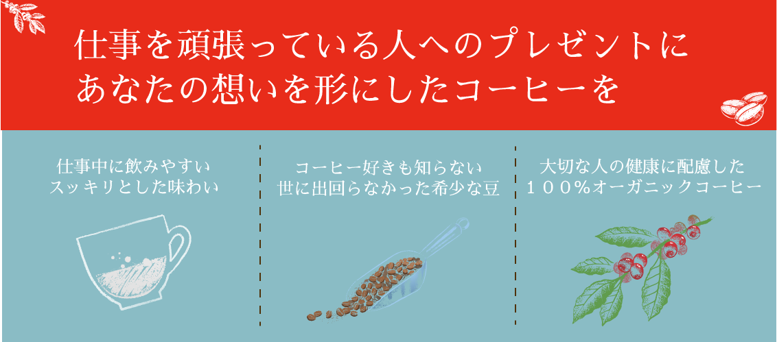 仕事を頑張っているあの人に届けたいコーヒー