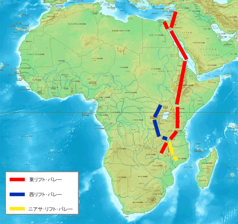 ヒト発祥=直立二足歩行=アフリカ大地溝帯→アフリカ大湖沼+半水生活(+水の浮力)×数百万年
