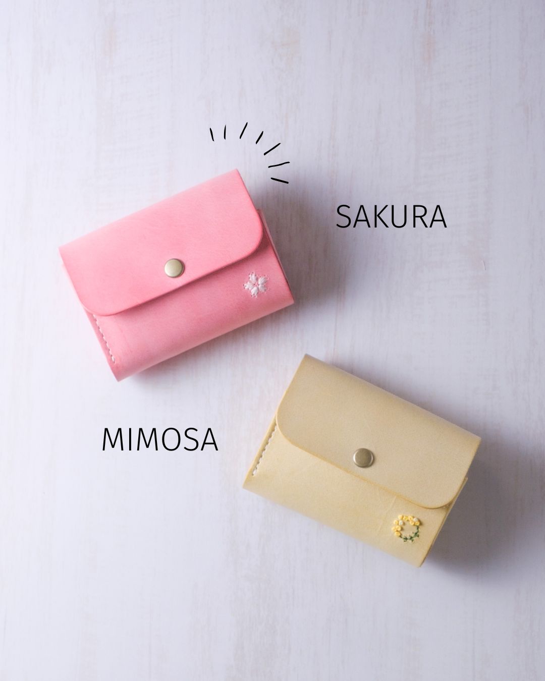 ✅春らしい桜とミモザの刺繍