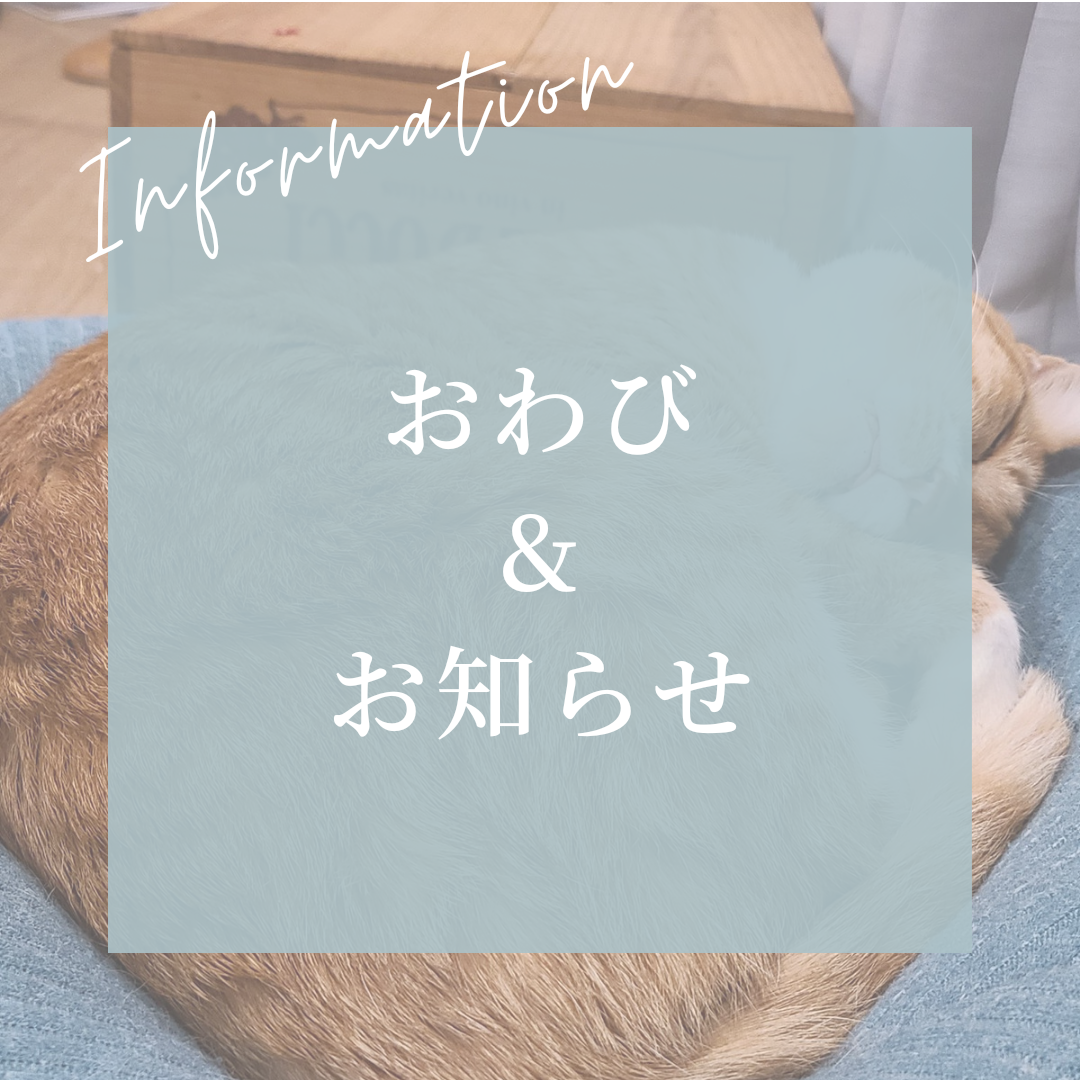 お詫びとお知らせ