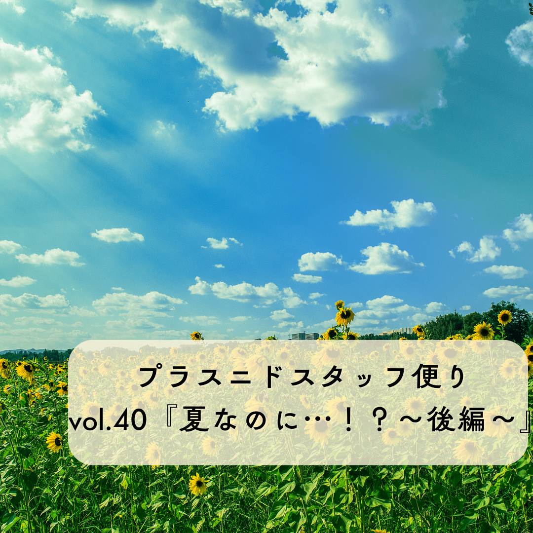 プラスニドスタッフ便りvol.40『夏なのに…！？〜後編〜』