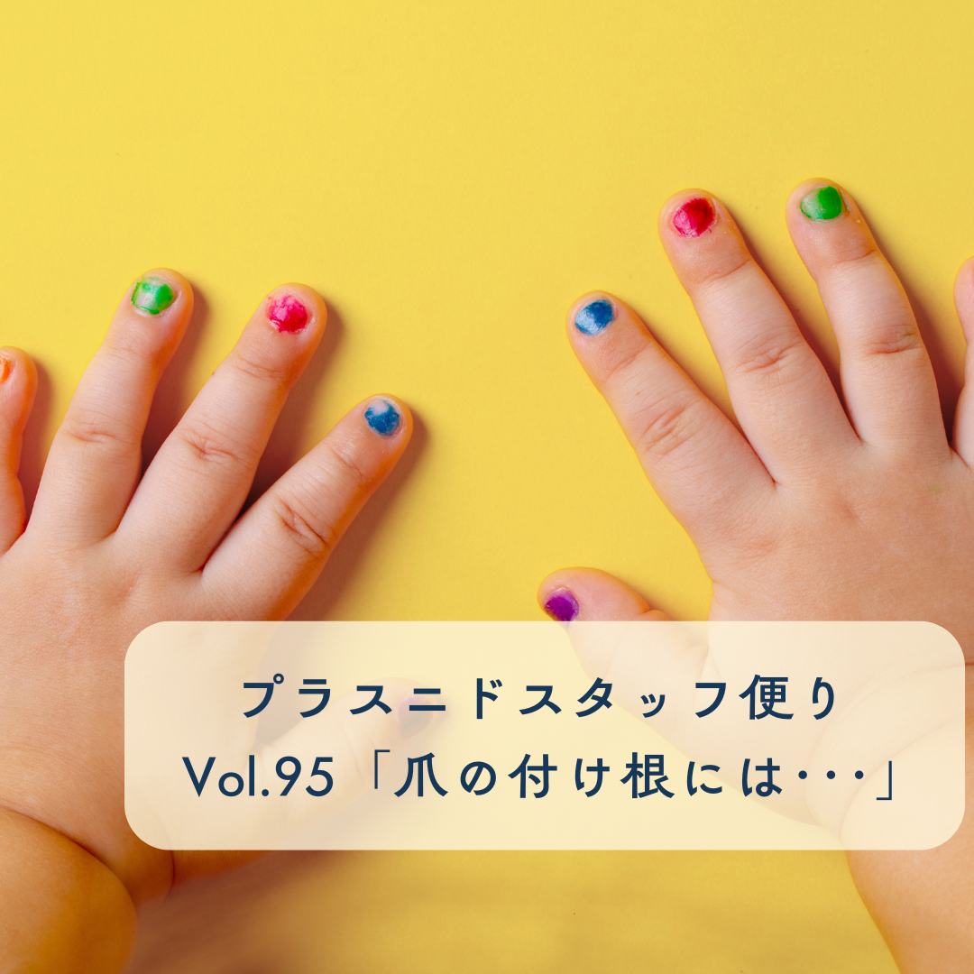 プラスニドスタッフ便りvol.95『爪の付け根には･･･』