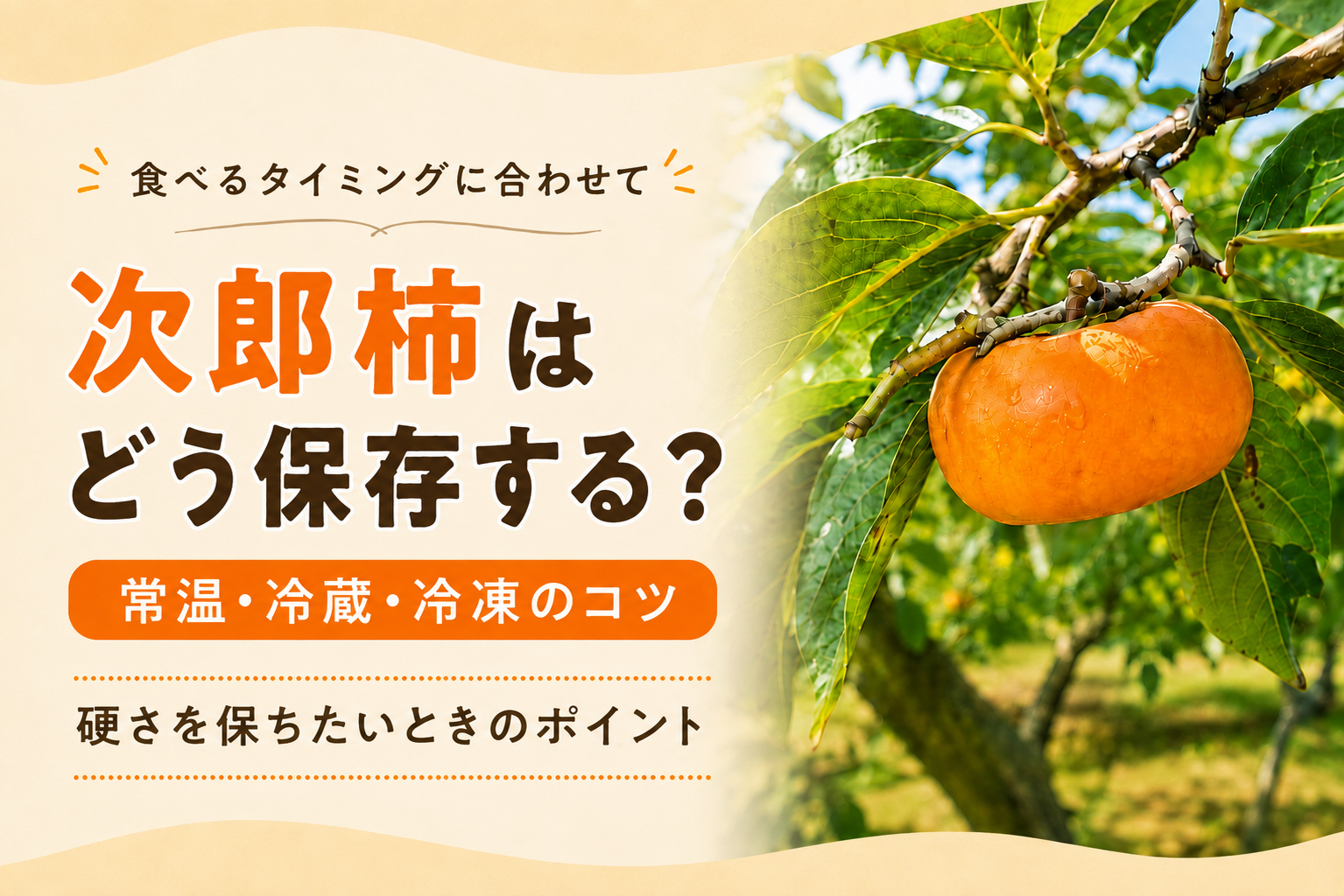 次郎柿の保存方法｜常温・冷蔵・冷凍のポイント