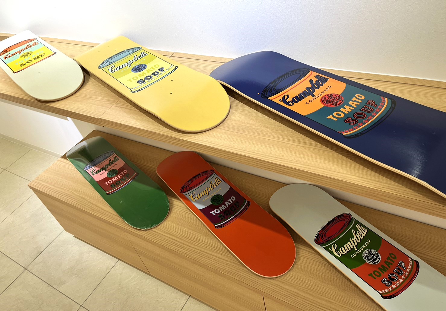 アンディー・ウォーホル×THE SKATEROOM キャンベルズスープ缶スケートボード 8枚セット
