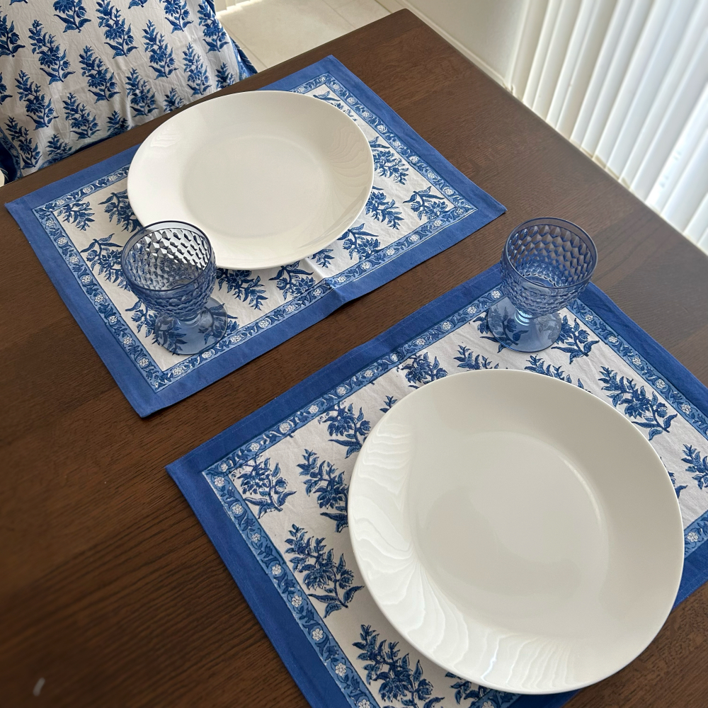 インドの手仕事を食卓に ー ブロックプリントのランチョンマットで、毎日の食卓をちょっと特別に!