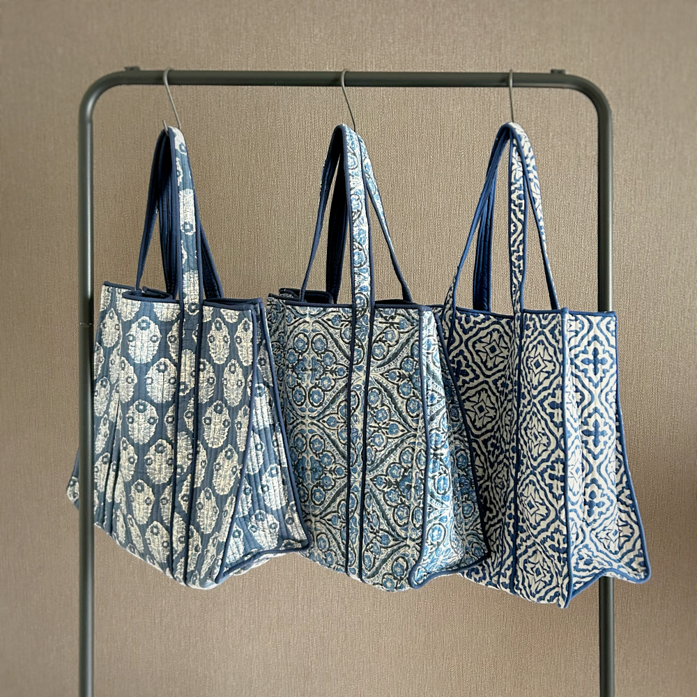 軽い・丈夫・ちょうどいい！ブロックプリントのキルトトート