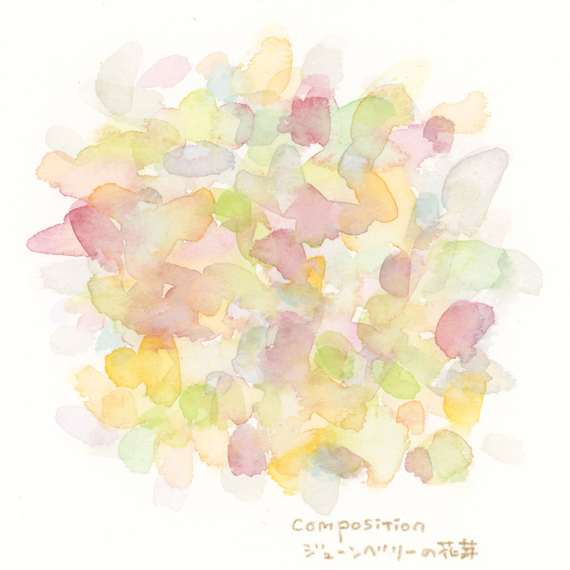 色彩スケッチ-ジューンベリーの花芽