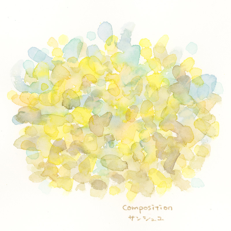 水彩スケッチ-サンシュユ