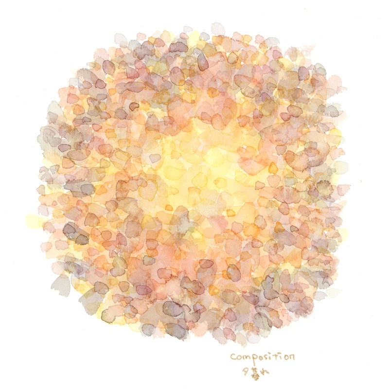 水彩スケッチ-夕方の空