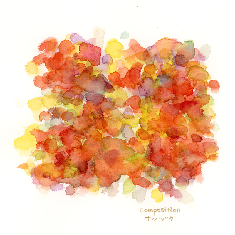 色彩スケッチ-ナツヅタの紅葉