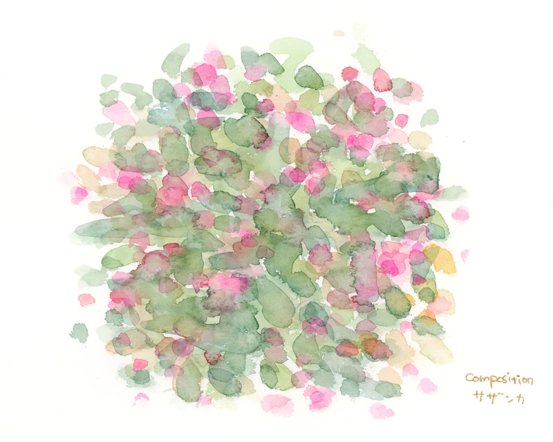 色のスケッチ-サザンカ