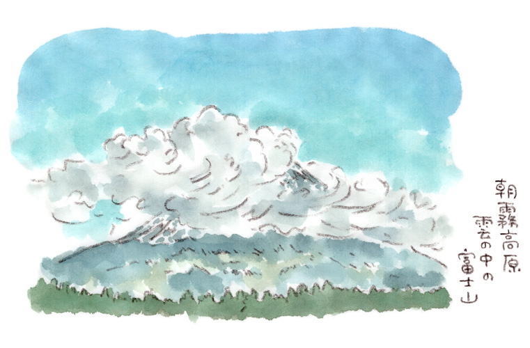 雲の中の富士山