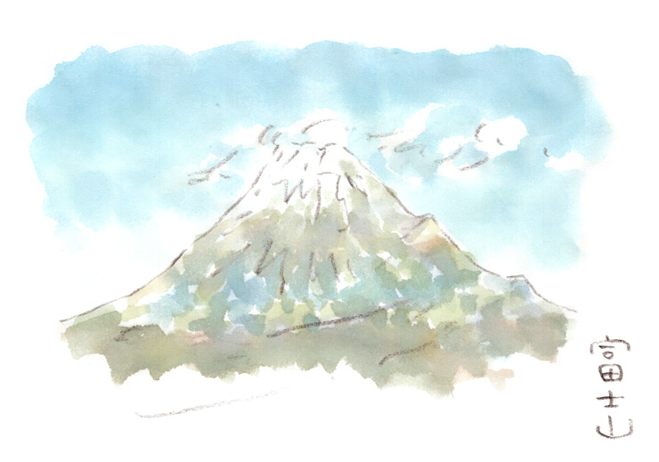 車窓から見た富士山