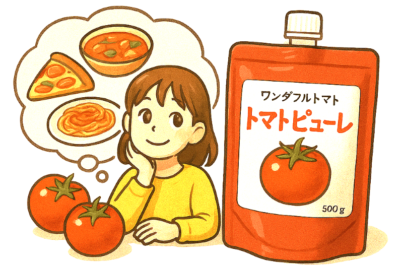 トマトピューレの入荷までもう少々お待ちください。