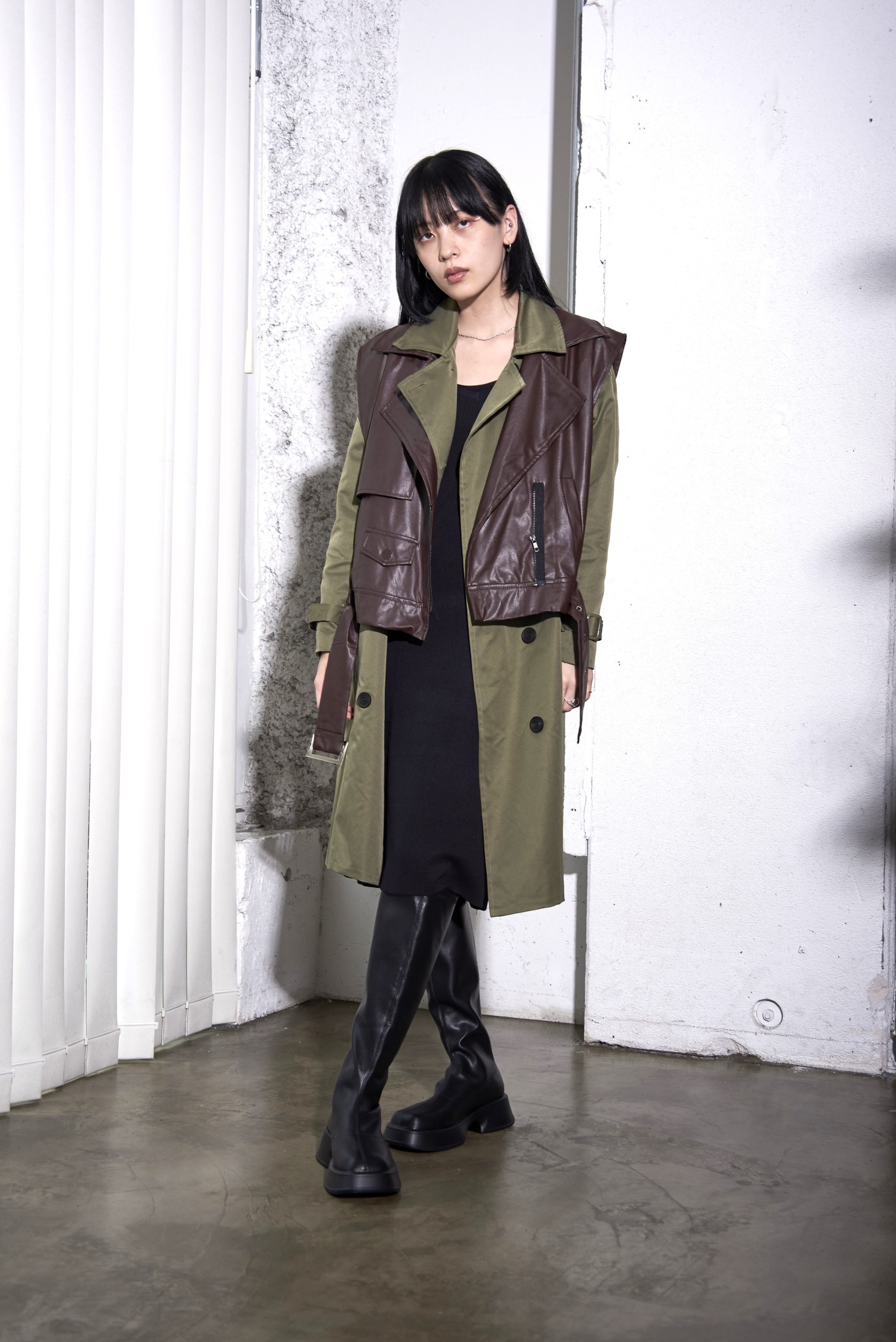 30%OFF❣️お得なドッキングジャケットコート✨ライダース＋トレンチ