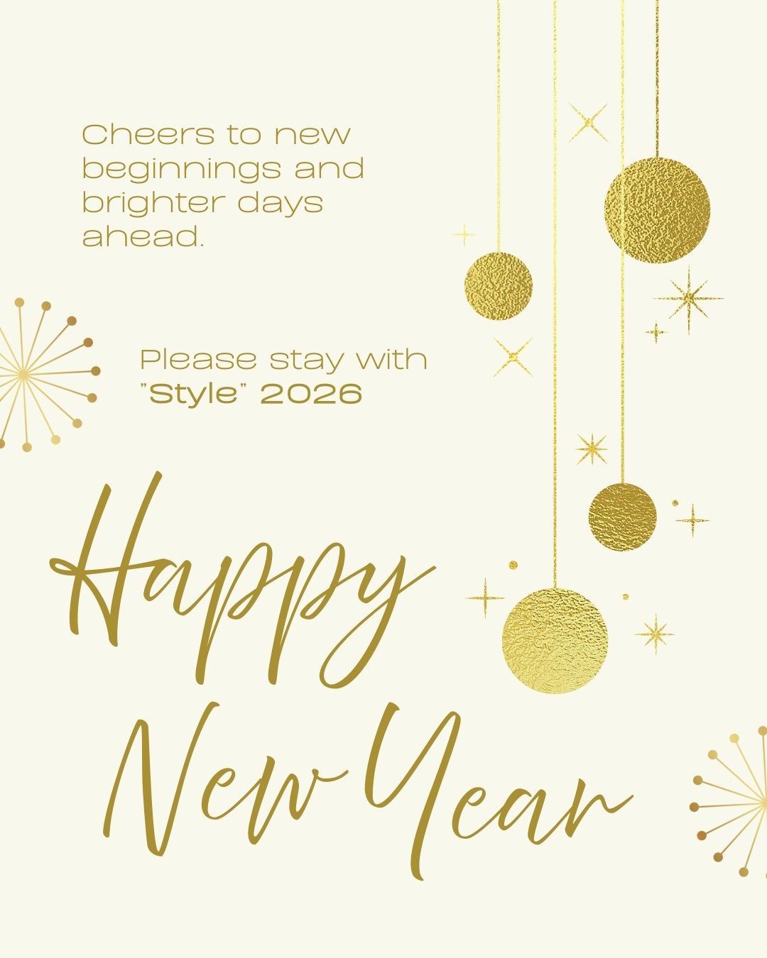 2026年もよろしくお願いいたします!【Style】新年は1月5日(月)より。