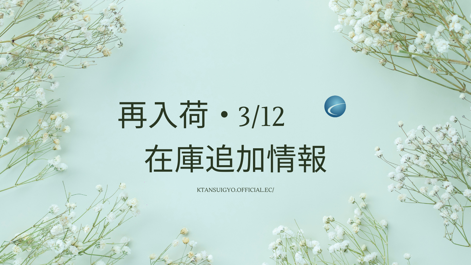 【再入荷・生体】2025年3月12日
