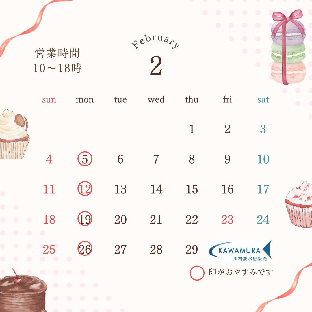 【2024年2月・カレンダー】営業案内