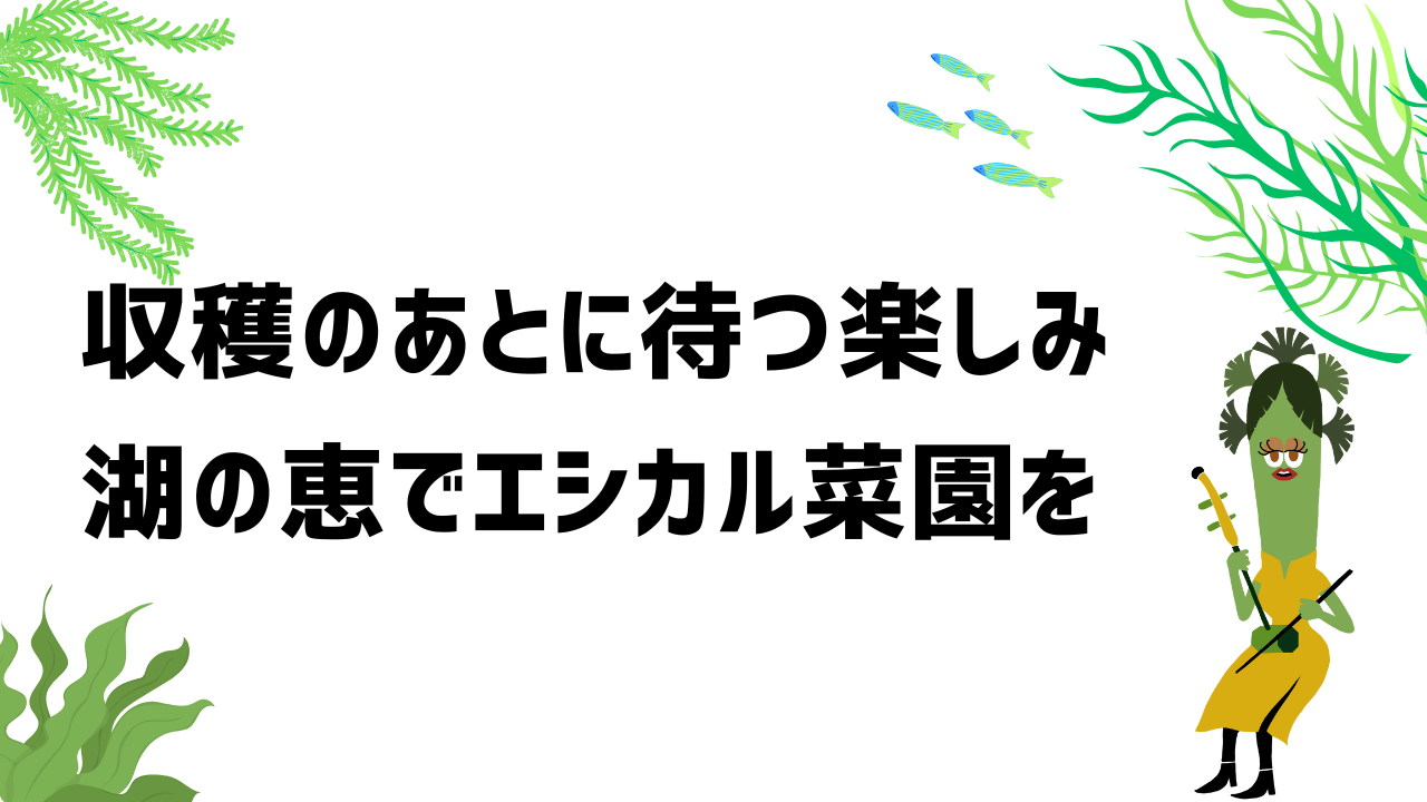 収穫のあとに待つ楽しみ。湖の恵でエシカル菜園を。
