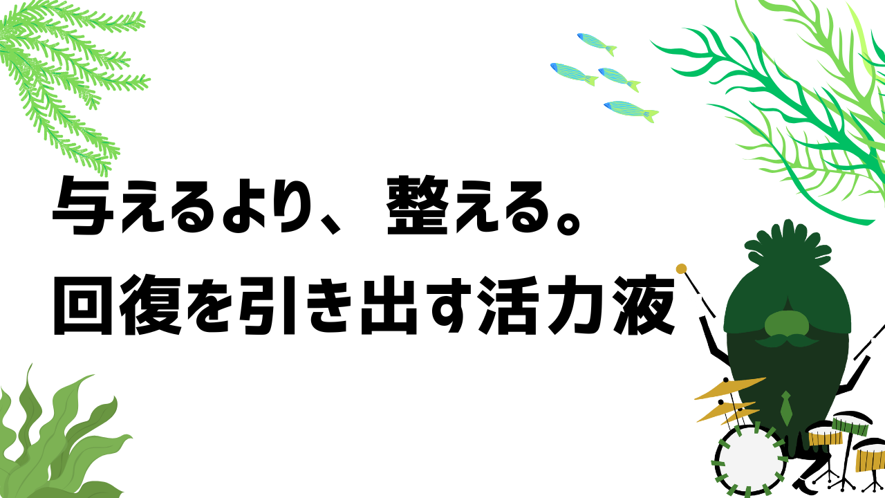 与えるより、整える。回復を引き出す活力液