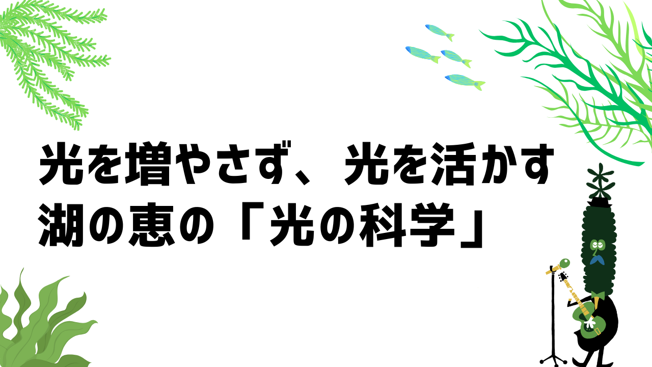 「光を増やさず、光を活かす」──観葉植物を甦らせる『湖の恵』の科学