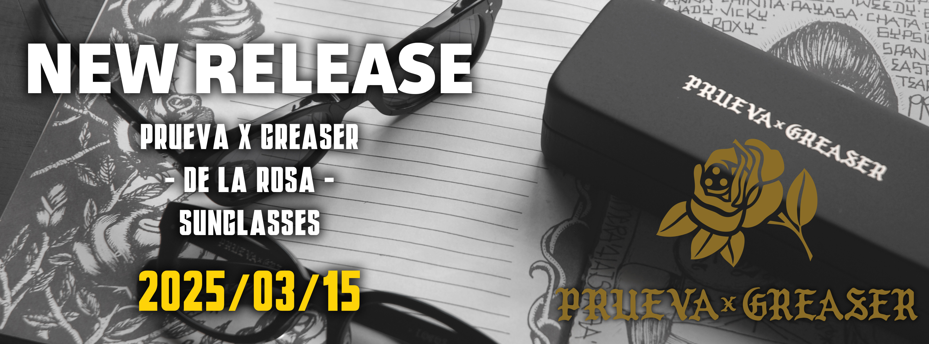 "PRUEVA x GREASER" コラボサングラス【3月15日(月)20時発売】