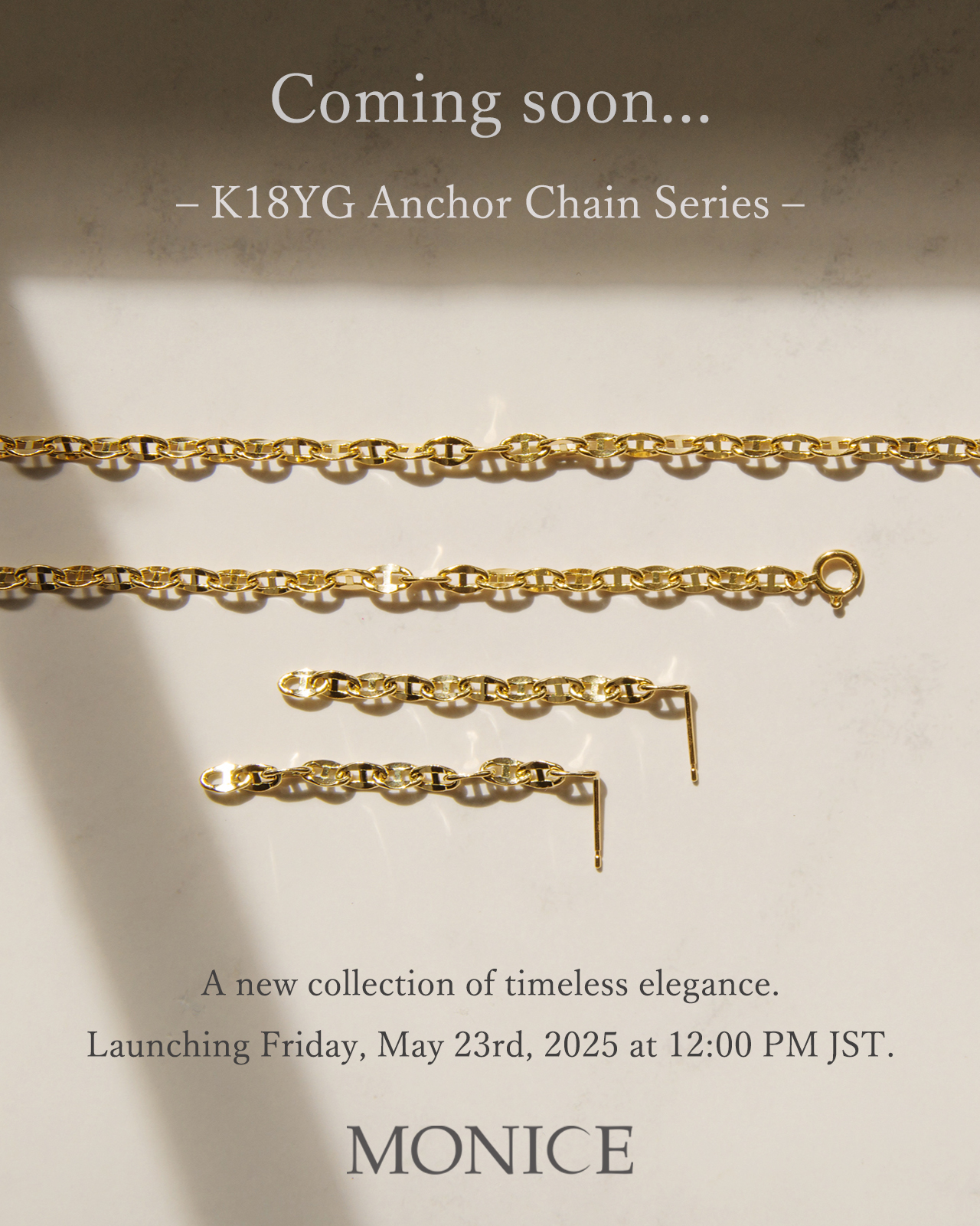 【NEW ITEM COMING 】K18YG Anchor Chain Series.