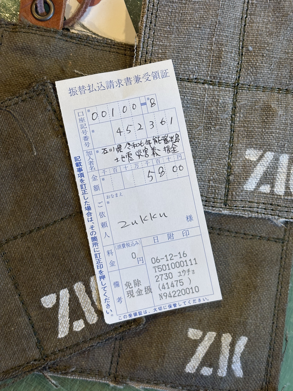 ご挨拶＆チャリテイー商品の売り上げご報告