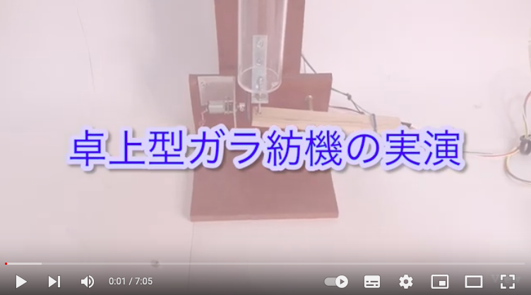 卓上型モデルガラ紡機の実演動画をアップしました