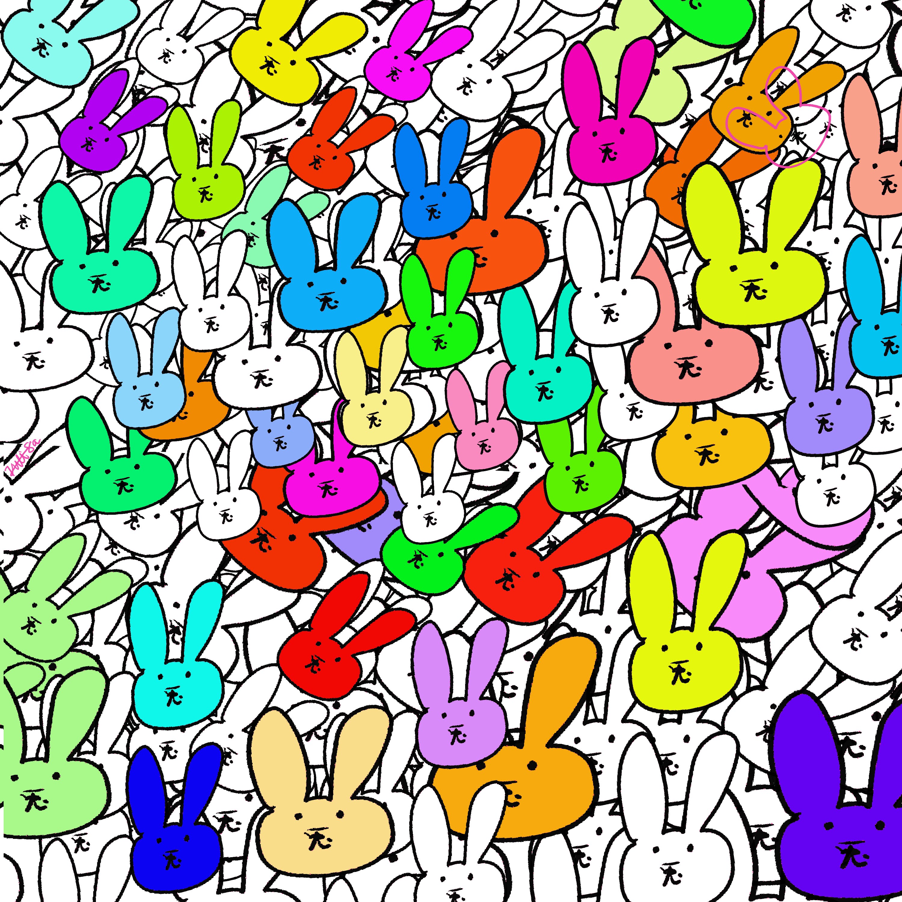 うさぎの大群