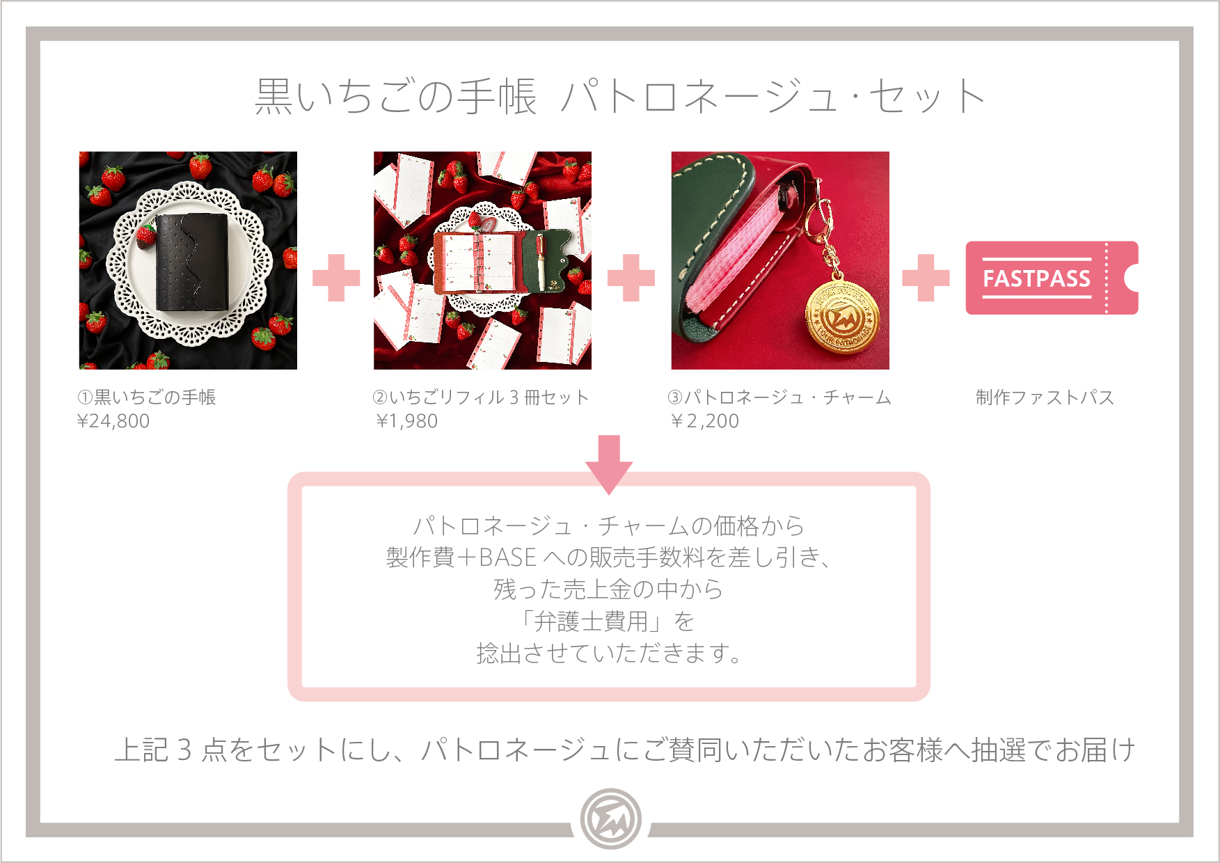 【M6 黒いちごの手帳】 / パトロネージュ抽選販売について