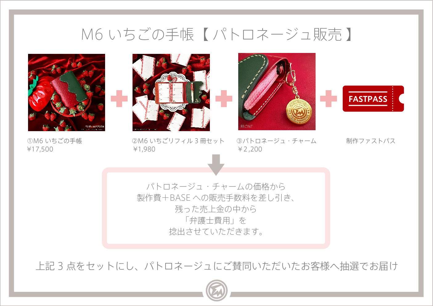 【M6いちごの手帳】 / パトロネージュ抽選販売について