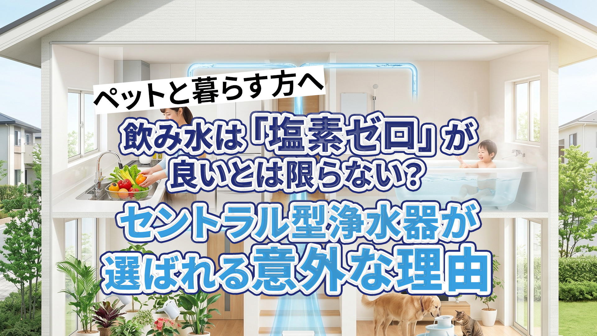 【ペットと暮らす方へ】飲み水は「塩素ゼロ」が良いとは限らない?セントラル型浄水器が選ばれる意外な理由