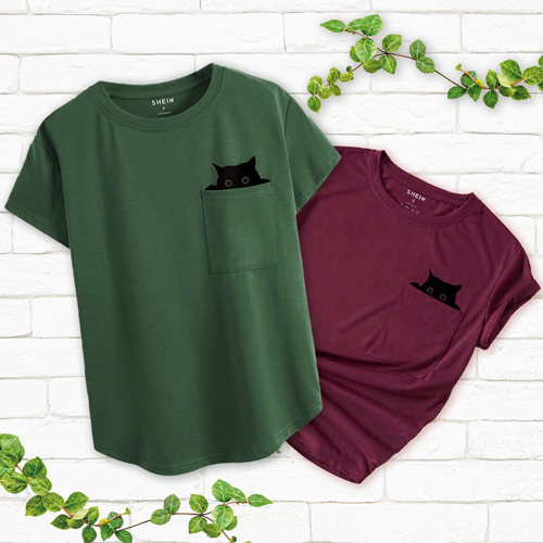 ポケットに隠れる猫ちゃんがキュート♡な『猫柄Tシャツ』が入荷しました♪