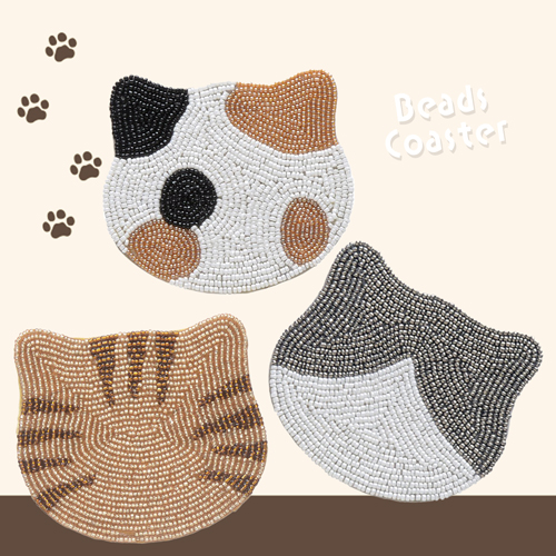 楽しいティータイムになりそう♡ 大人気！猫ちゃんビーズコースター が入荷しました♪