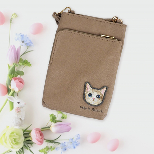 ねこの刺繍がかわいい♪『スマホポシェット』が入荷しました！