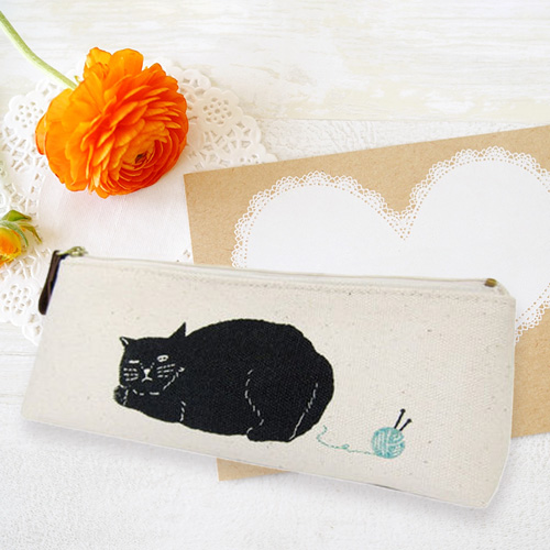 大人かわいい♡ナチュラルテイストの黒猫ちゃんペンケースが入荷しました♪