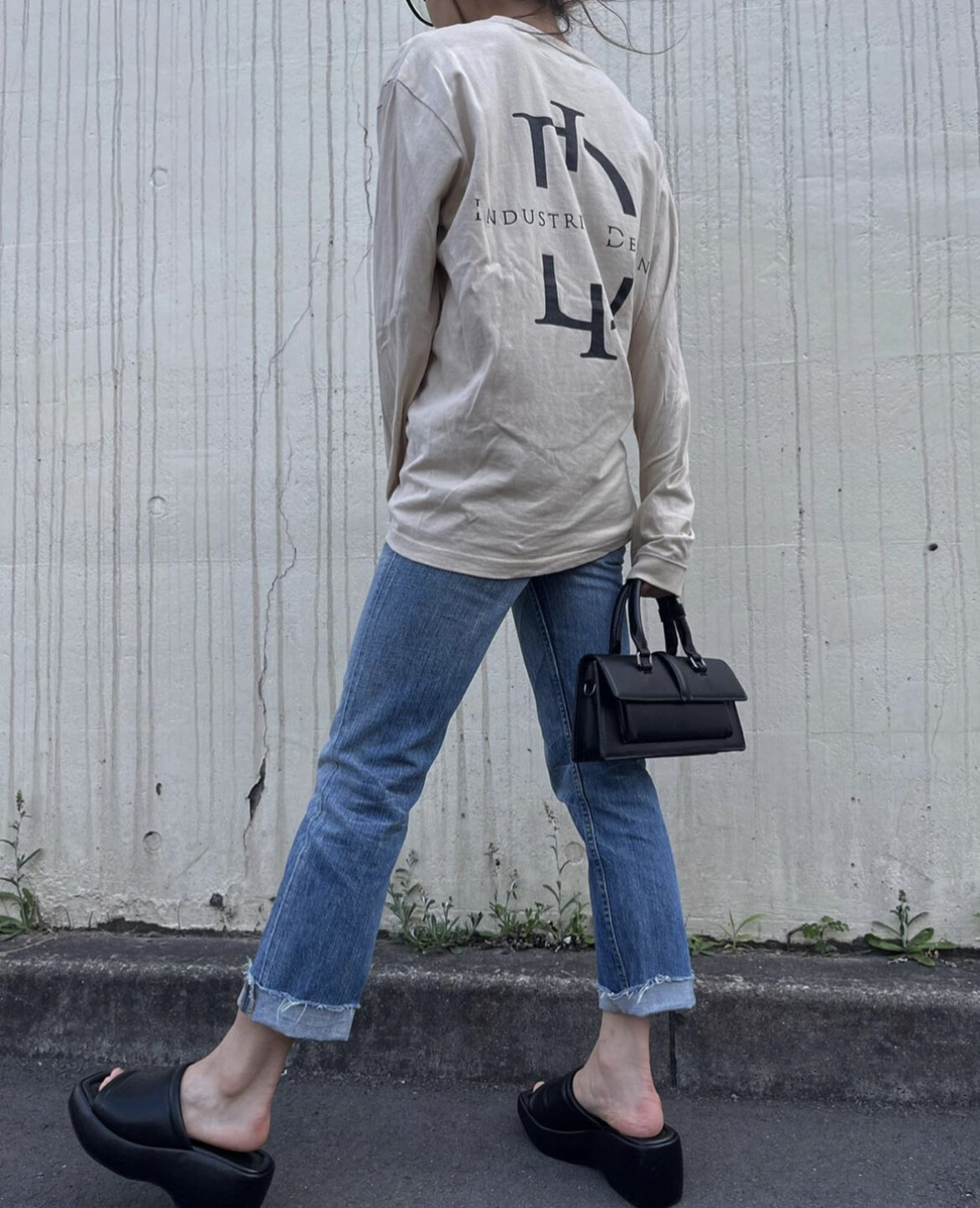 ★ID ロングTシャツ【sleeve logo】★【beige】