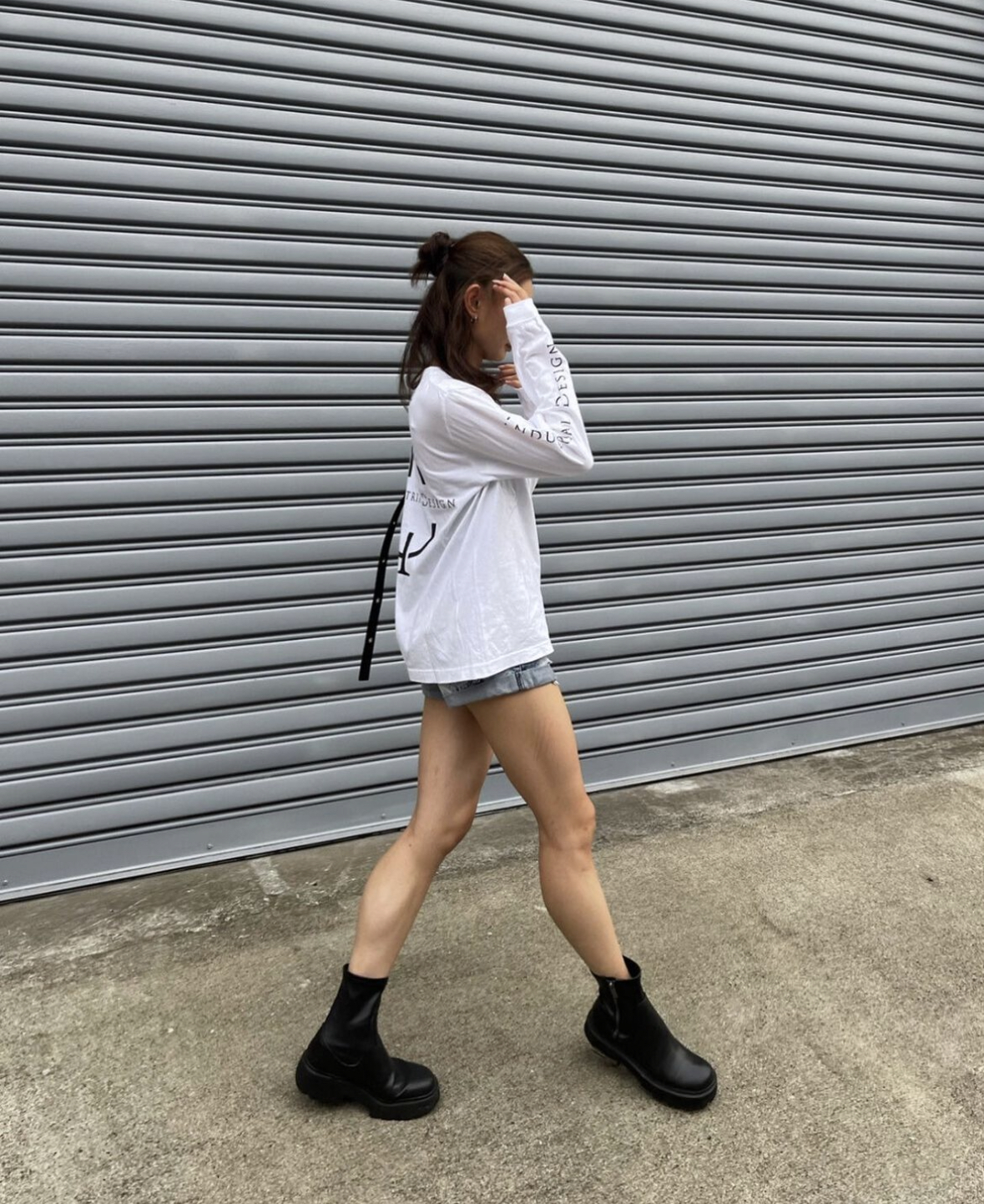 ★ID ロングTシャツ【sleeve logo】★【White】