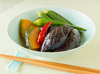 夏のレシピ　夏野菜の揚げびたし