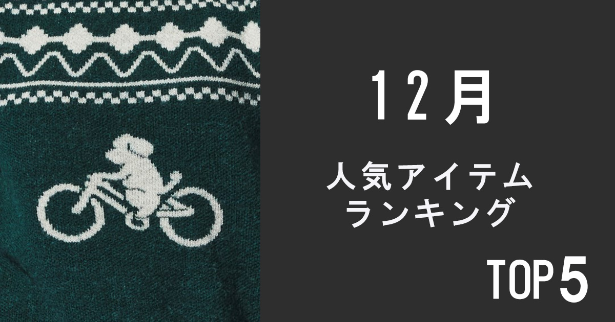 人気アイテムランキングTOP5【12月】