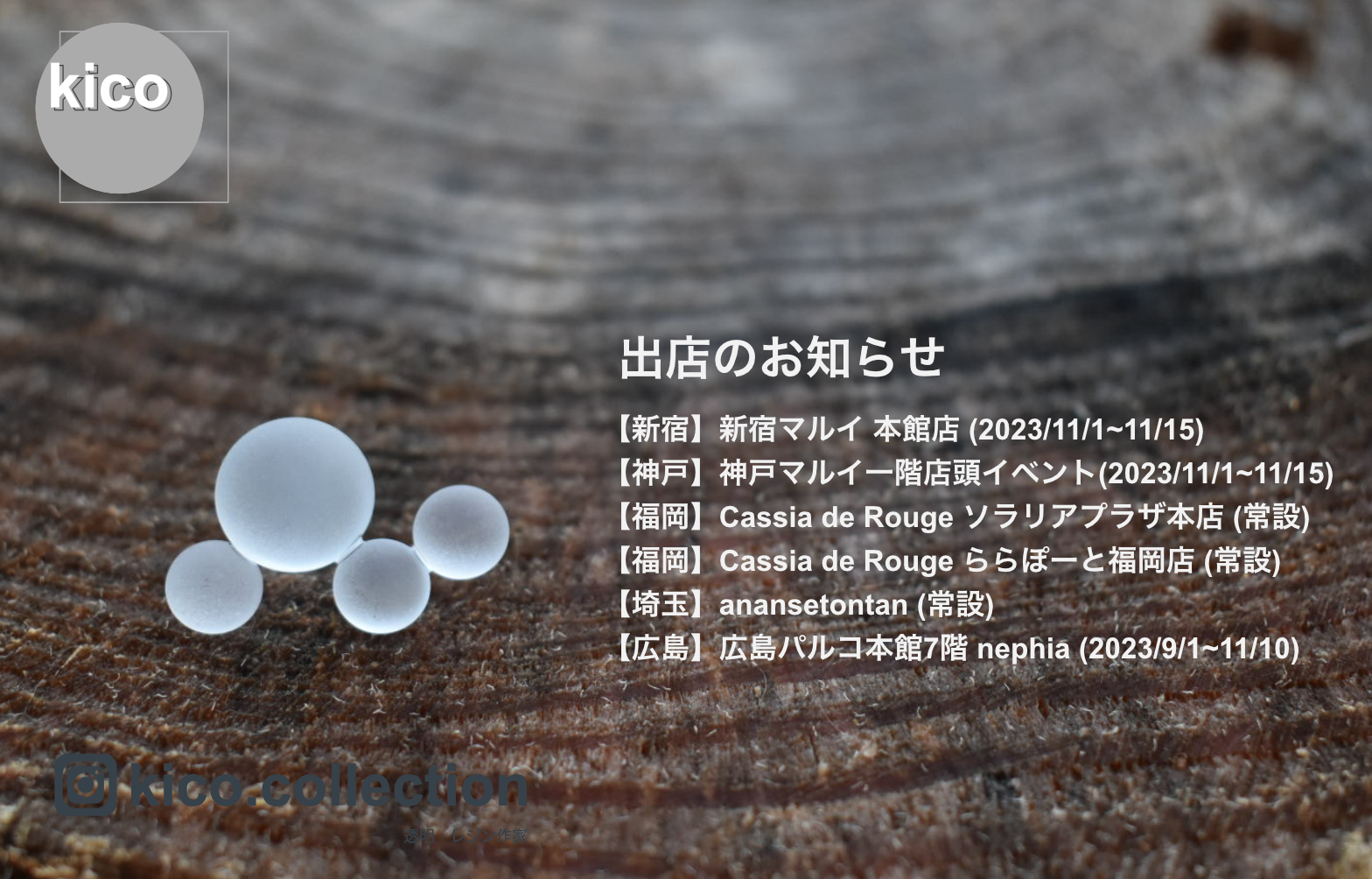 【11月出店のお知らせ】