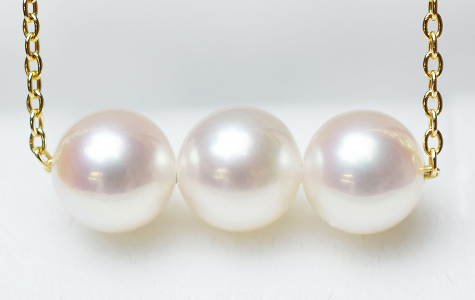 【商品紹介】8mm - 8.5mm 3連 ネックレス あこや真珠