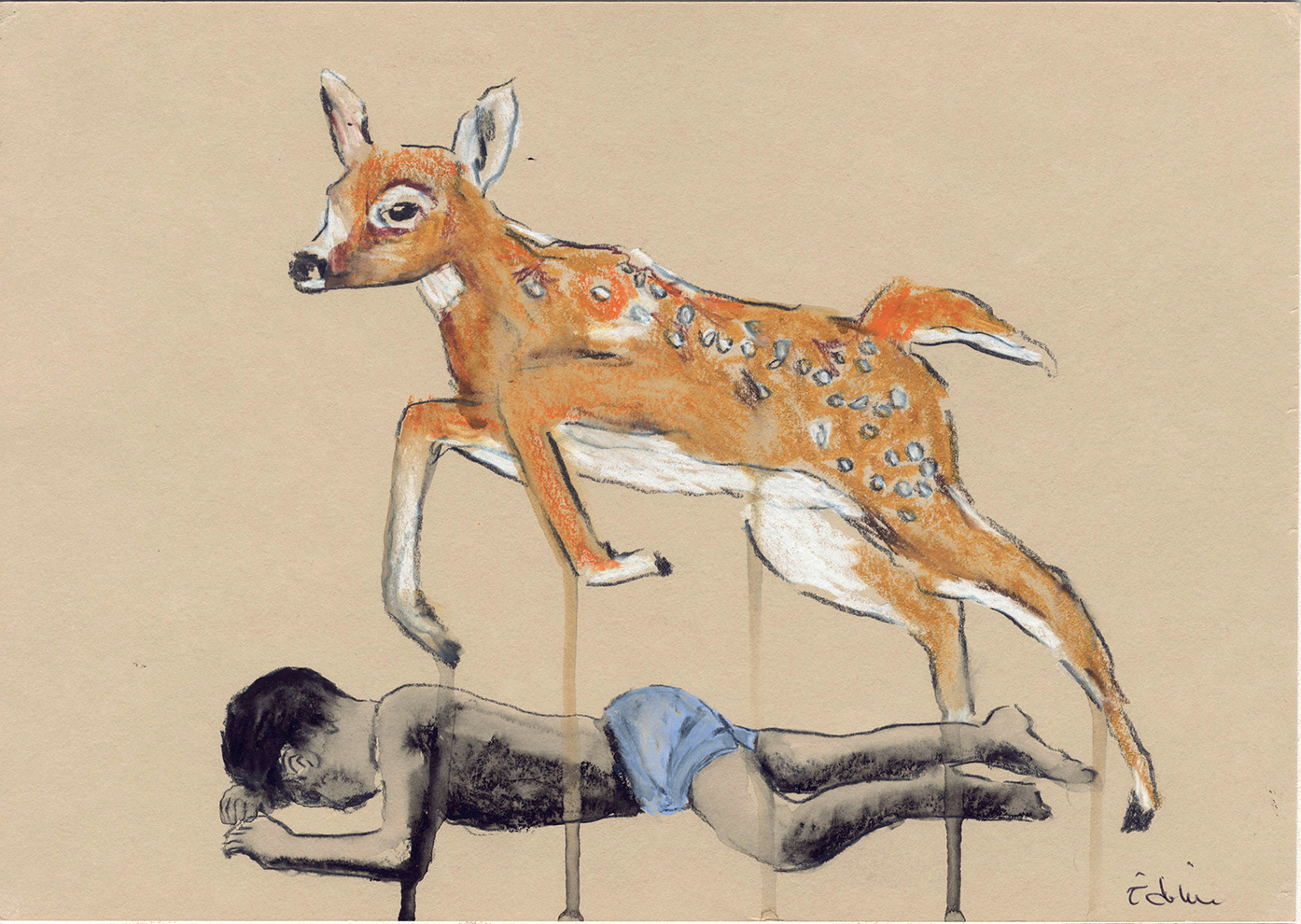 Edi Dubien エディ・ドゥビアン（飛び出る鹿)